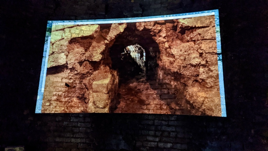 Hidden tunnels projected on the firing chamber walls at the Phoenix Works
